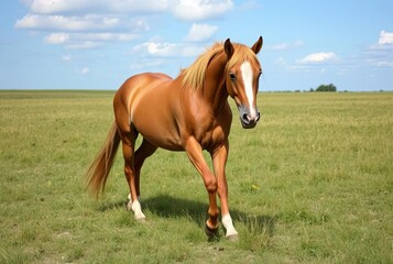 Obraz premium _ . Horse Grazing Focus on the musculature and the movement.