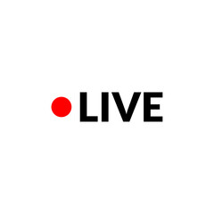 Obraz premium Live-stream badge icon with red dot indicator vector