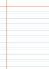 notebook page with margin and lines