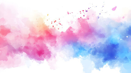 Obraz premium Soft pastel watercolor backdrop, isolated design, vibrant hues on clean white canvas, ideal for creative projects and presentations