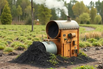Biochar based waste to energy with biochar production and power