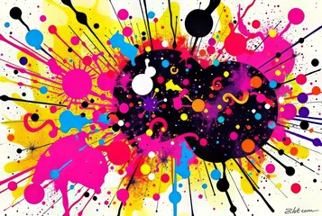 Cosmic Blast A vibrant cosmic inspired splatter with bold colors
