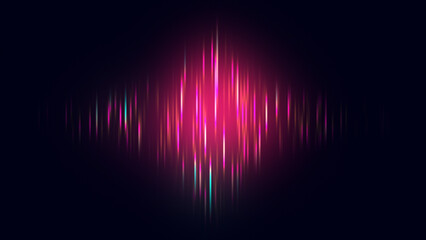 Visual waveform Audio. Purple sound waves background. Audio wave talking podcasting background