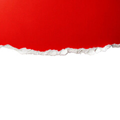 red  ripped paper torn edges strips isolated on White background, Clipping path, ripped paper torn edges strips isolated on white background