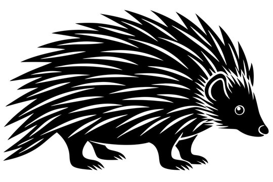 recommend clip art: porcupine silhouette black vector