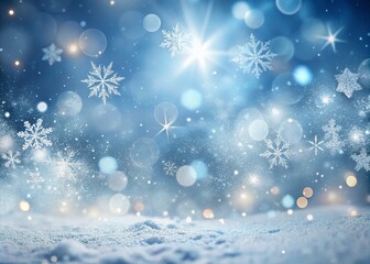 Naklejka premium Winter Wonderland: Minimalist Snowflakes and Glittering Background for Serene Scenery