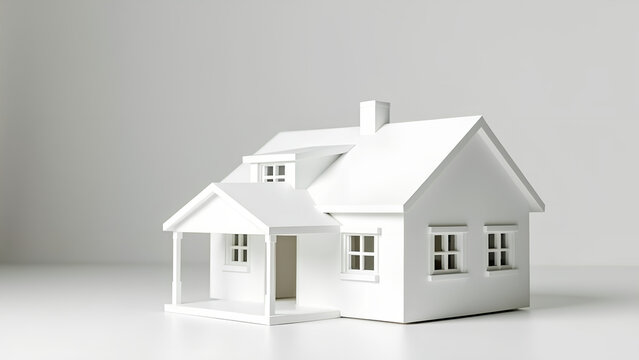 A small white house model representing home renovation and remodeling loans