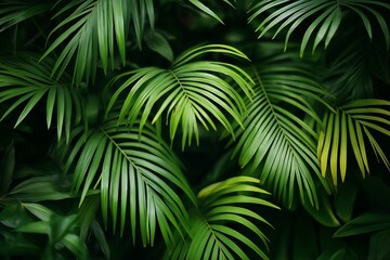 green leaves of tropical plants bush by generative ai