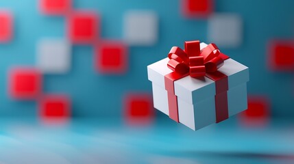 3D Rendering of a Christmas Gift Box Icon