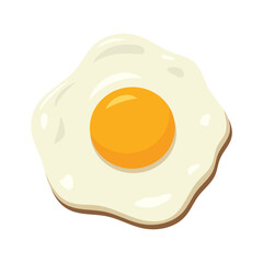 Fried chicken egg illustration top view