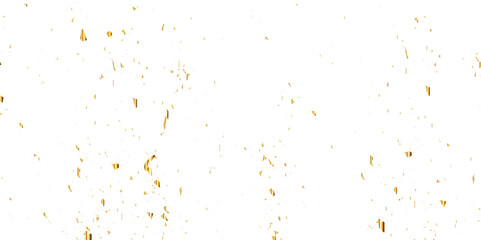 Abstract doted and confetti golden glitter and dust particles splatter on transparent background. Dust golden grunge background. Vector illustration.