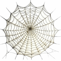 Fototapeta premium spider web delicately positioned on a clean white background.