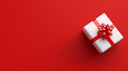 3D Rendering of Red and White Christmas Gift Box