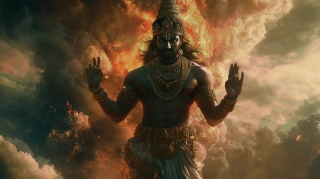 a king who expends strength to fight his enemies. Latar Belakang Animasi video 4k virtual selang waktu perulangan yang mulus.