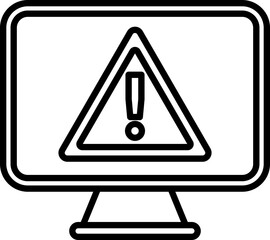 Vector Illustration of Warning Cyber Security Icon