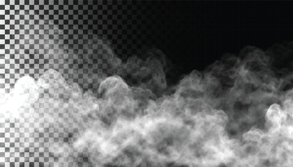 PSD Fog or smoke isolated transparent background. White cloudiness, mist, smog, dust, vapor PNG 05