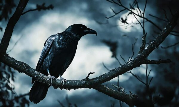 raven on a tree