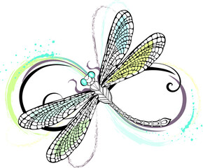 Infinity with elegant dragonfly