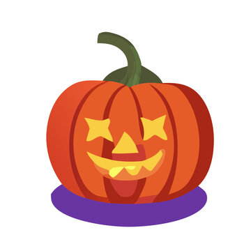 Orange and yellow Illustrative halloween jack o lantern