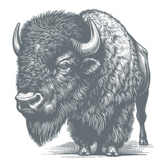 bison vector illustration © CROP MEDIA