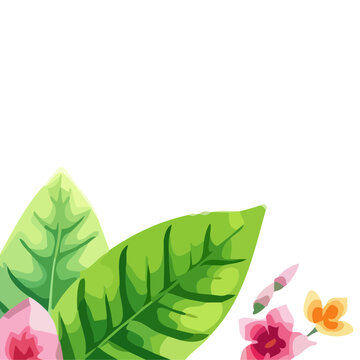 illustration of a green leaf frame