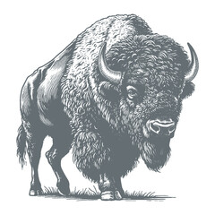 bison vector illustration © CROP MEDIA