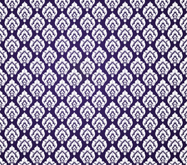 thai  Floral Ikat pattern embroidery border. Ethnic ikat floral Ethnic thailand Pattern Ikat pattern Ethnic Pattern.Border thailand floral Aztec embroidery border seamless patterns.