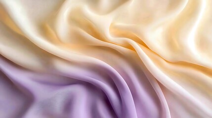 Obraz premium Elegant drapery a soft blend of yellow and lavender textiles showcasing the beauty of fabric in motion