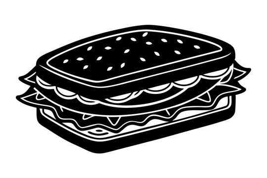recommend clip art: sandwich  silhouette illustration withe background