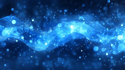 A mesmerizing journey through ethereal blue waves of light and energy in a hypnotic digital space experience