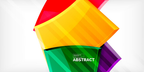 Round 3d shapes, plates background. Creative composition design template