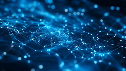 Obraz premium Abstract Network with Glowing Nodes and Lines