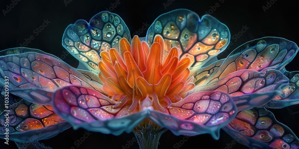 Canvas Prints A vibrant and intricate flower with colorful petals. AI.