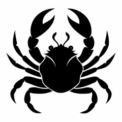 Coastal Sea Crab Silhouette Vector Illustration