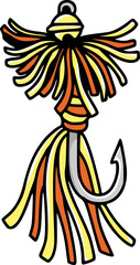 Vector Illustration of Fly Fishing Skirt Lure