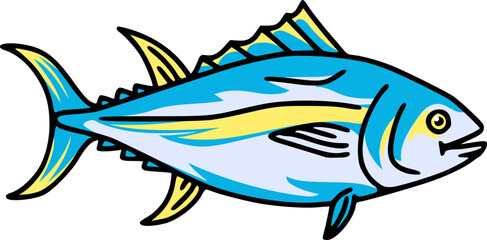 Vector Illustration of Tuna Saltwater Fish