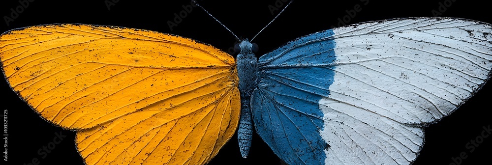 Poster Captivating Close Up of Intricate Kaleidoscopic Patterns on Butterfly Wings Creating a Visually Striking Symmetrical Design
