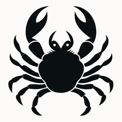 Coastal Sea Crab Silhouette Vector Illustration