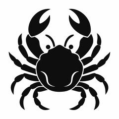 Coastal Sea Crab Silhouette Vector Illustration