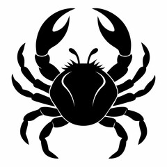 Coastal Sea Crab Silhouette Vector Illustration