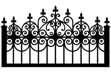 baroque lateral fence silhouette icon