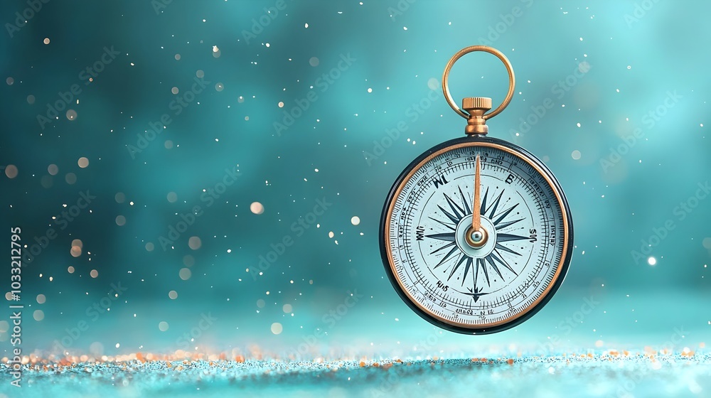 Aufkleber Compass Needle Aligning with Magnetic North Symbolizing Navigation Guidance and Direction for Adventure