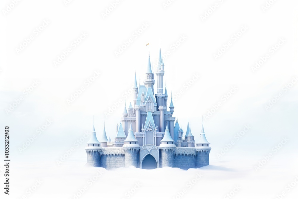 Poster Fantasy frozen castle architecture building outdoors.