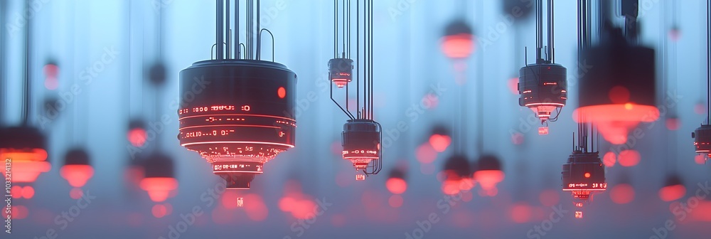 Aufkleber Glowing digital grid with abstract geometric connections representing the flow and visualization of data technology and intelligence