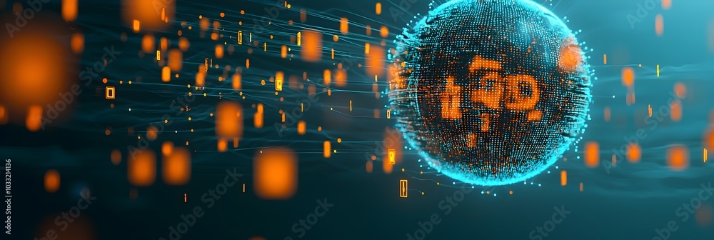 Aufkleber Glowing digital grid with interconnected lines and nodes representing the flow of data information processing and technological innovation  This abstract