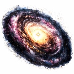 Fototapeta premium Colorful Abstract Watercolor Galaxy in Swirling Patterns