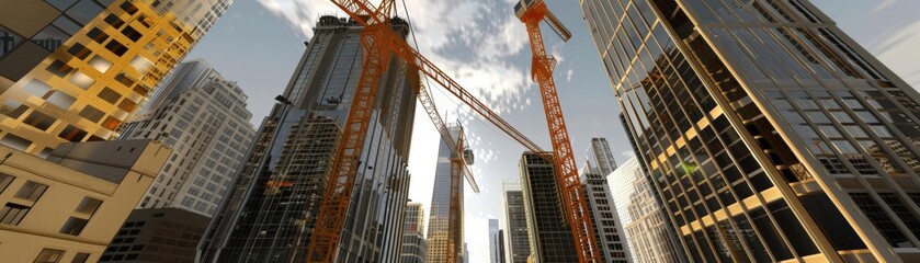 Illustrate the risks of working at heights with lifelike 3D models of construction sites and highrise buildings