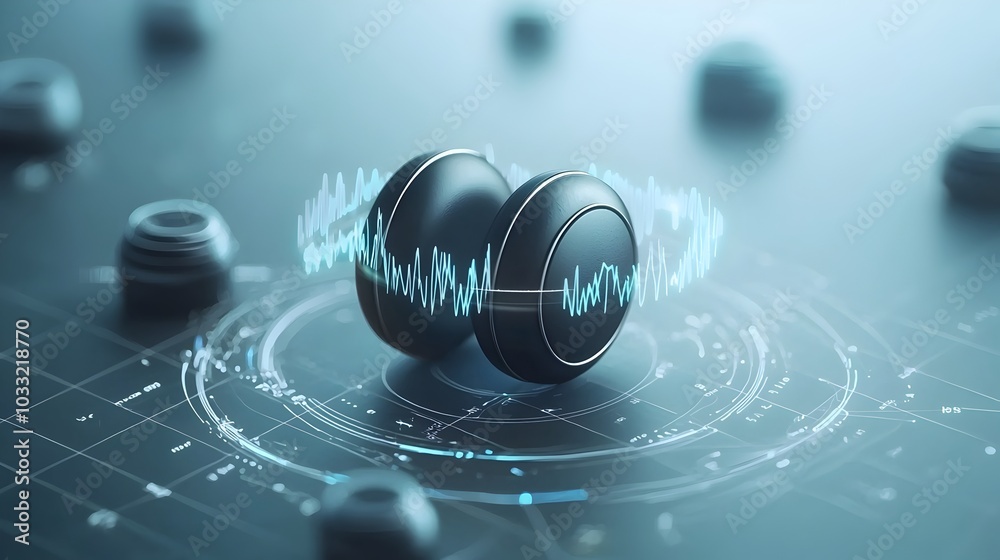 Poster visualization of speaker magnets and soundwaves showcasing the fundamental principles behind audio t