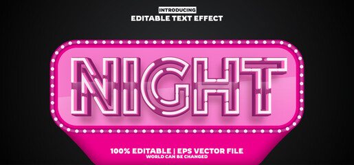 Night new editable text effect in new modern trend style