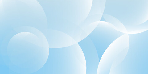 Abstract minimalist banner background, pastel colorful, blue and white gradations. Circle effect style geometric simple art modern